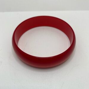 Vintage MCM Cherry Red Lucite Bangle Bracelet Holographic 2-1/4" Inside